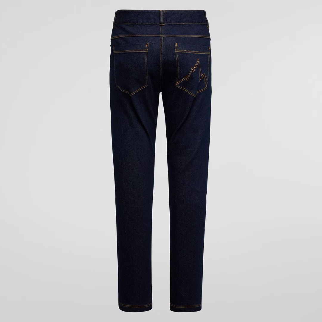 Eldo Jeans M, versatile denim for climbing, featuring 5 pockets and elasticized fit.