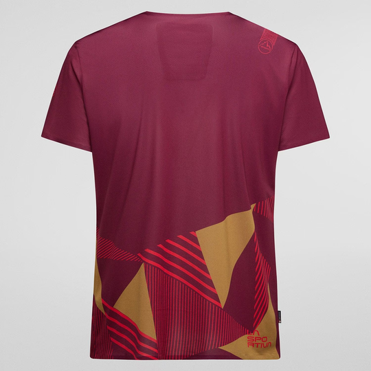 Ultralight climbing t-shirt, fast-drying, maroon design.