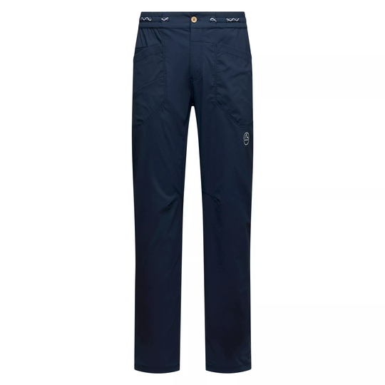 Labyrinth Pants M, elastic and durable climbing pants in dark navy color.