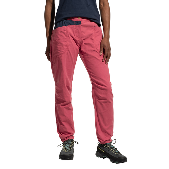 Labyrinth Pants W in vibrant pink for climbing and casual wear.