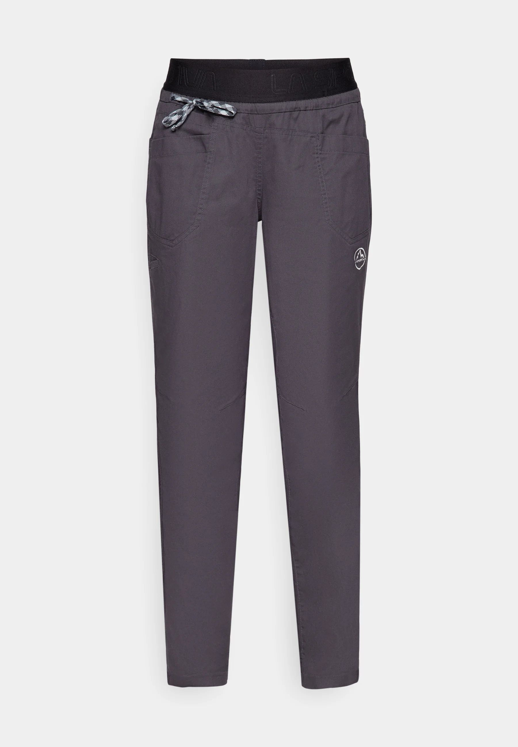 Tundra Pants W for climbing with adjustable waist, pockets, and preformed knees.