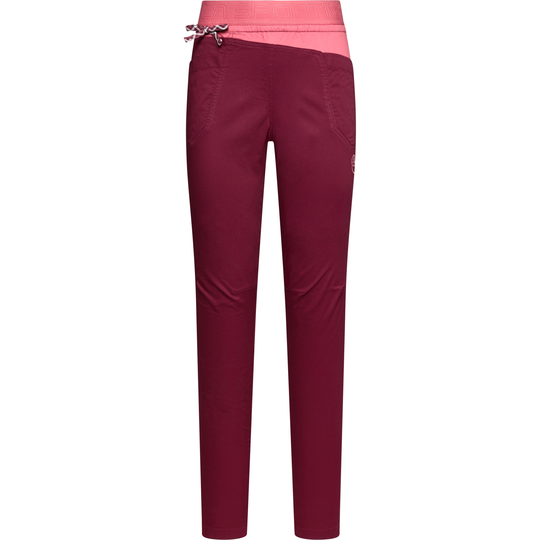 Tundra Pants for women's climbing with adjustable waistband and multiple pockets.