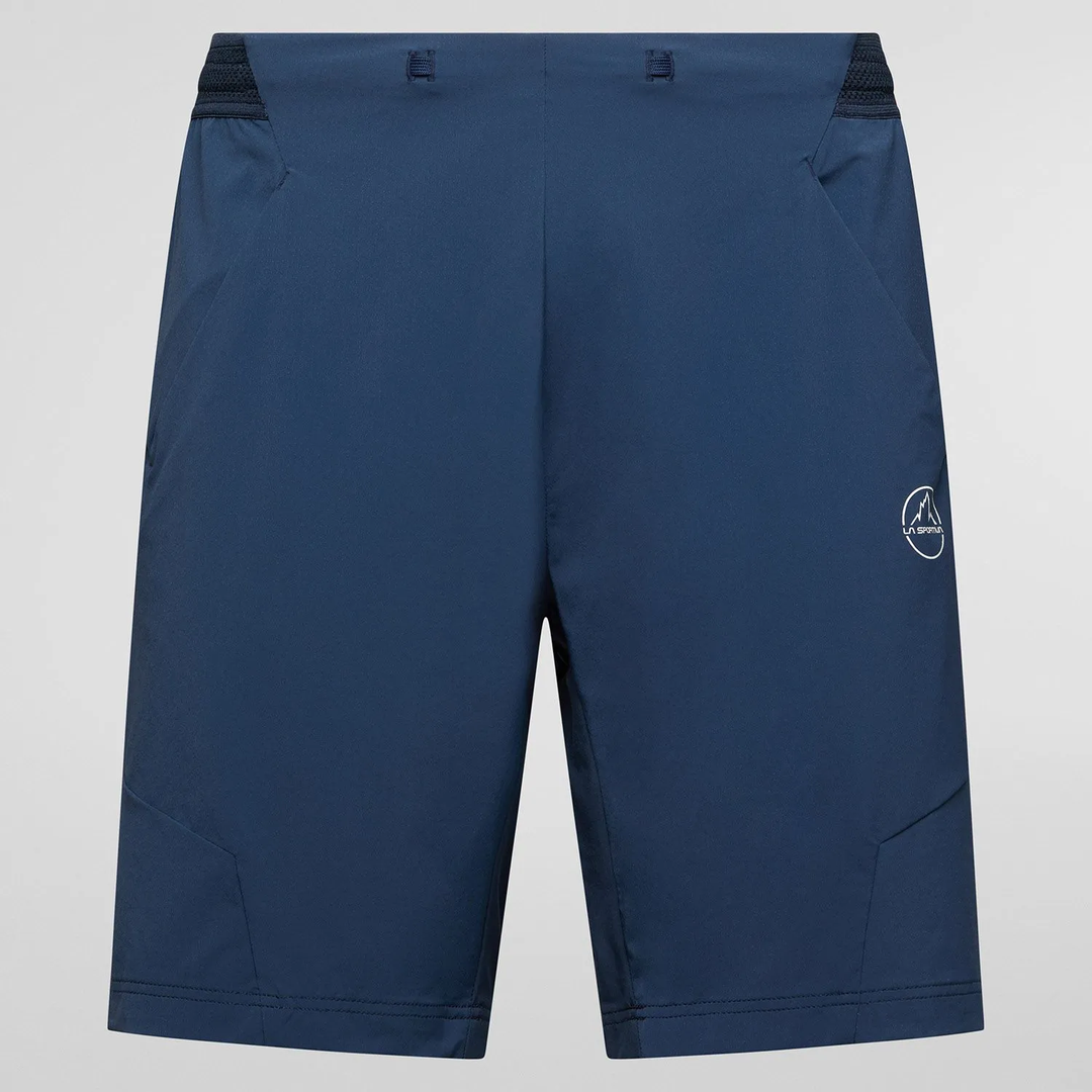 Trail Guard Shorts M in blue, lightweight, breathable, quick-dry fabric, ideal for speed hiking.