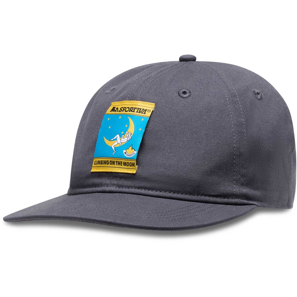 Minimalist cotton hat with "Climbing On The Moon" logo for comfort and style.