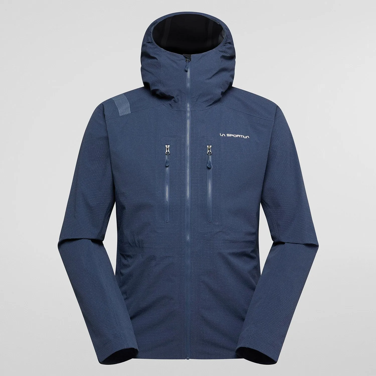 Giacca Helixir Shell, impermeabile a 3 strati, tessuto Spectra® resistente, cappuccio ergonomico.