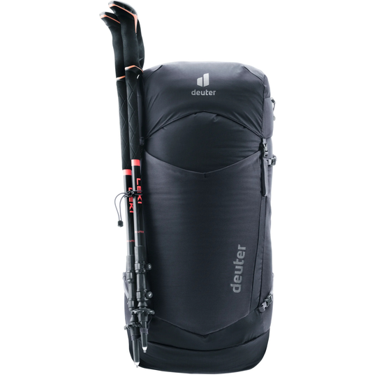 Lightweight Speed Lite Pro 28 SL backpack with hiking poles attachment.