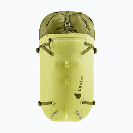 Versatile and lightweight Guide 30 backpack in green with enhanced attachment features and climate-neutral design.