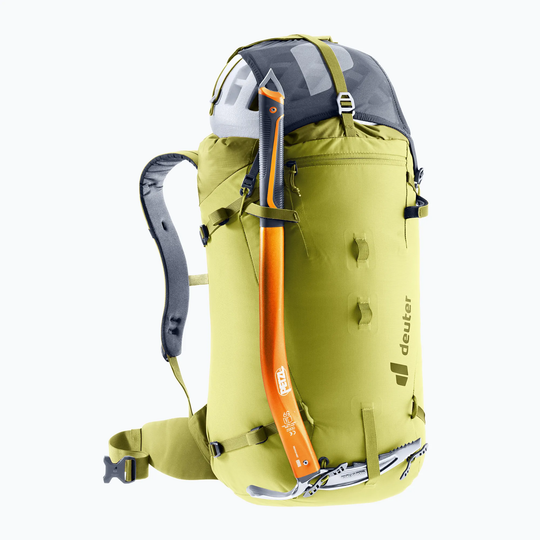 Zaino Guide 30 verde, leggero, portapiccozza, spallacci ergonomici, accesso rapido, compatibile imbracatura.