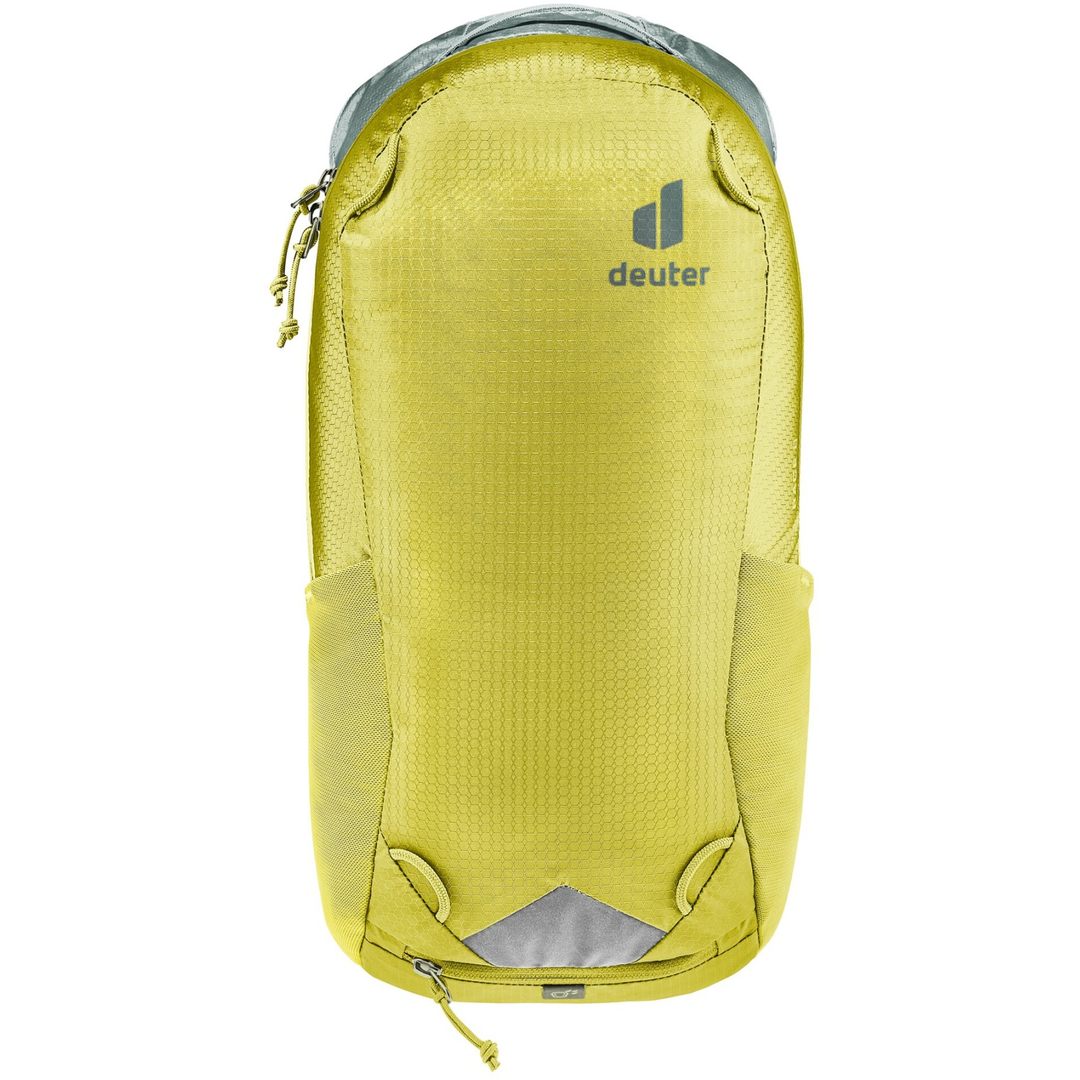 Zaino per bici "Race 8" giallo con sistema Airstripes traspirante e design compatto.