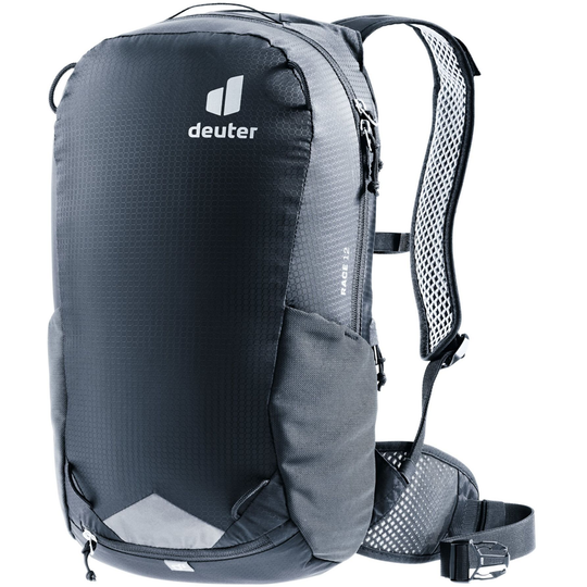 Zaino per bici 'Race 12' di Deuter, leggero e traspirante, nero, ideale per mountain biking con sistema Airstripes.