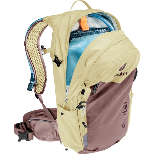 Compact 12+3 SL bike backpack with Airstripes system, hydration compartment, and helmet attachment.