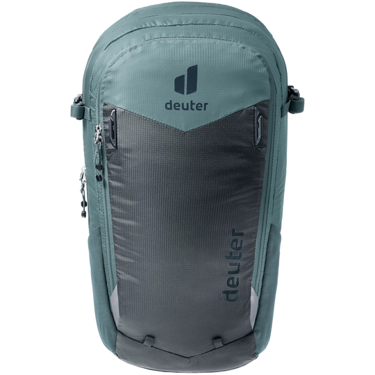 Compact 14+3 bike backpack with Airstripes system, helmet attachment, hydration compatibility, and expandable volume.