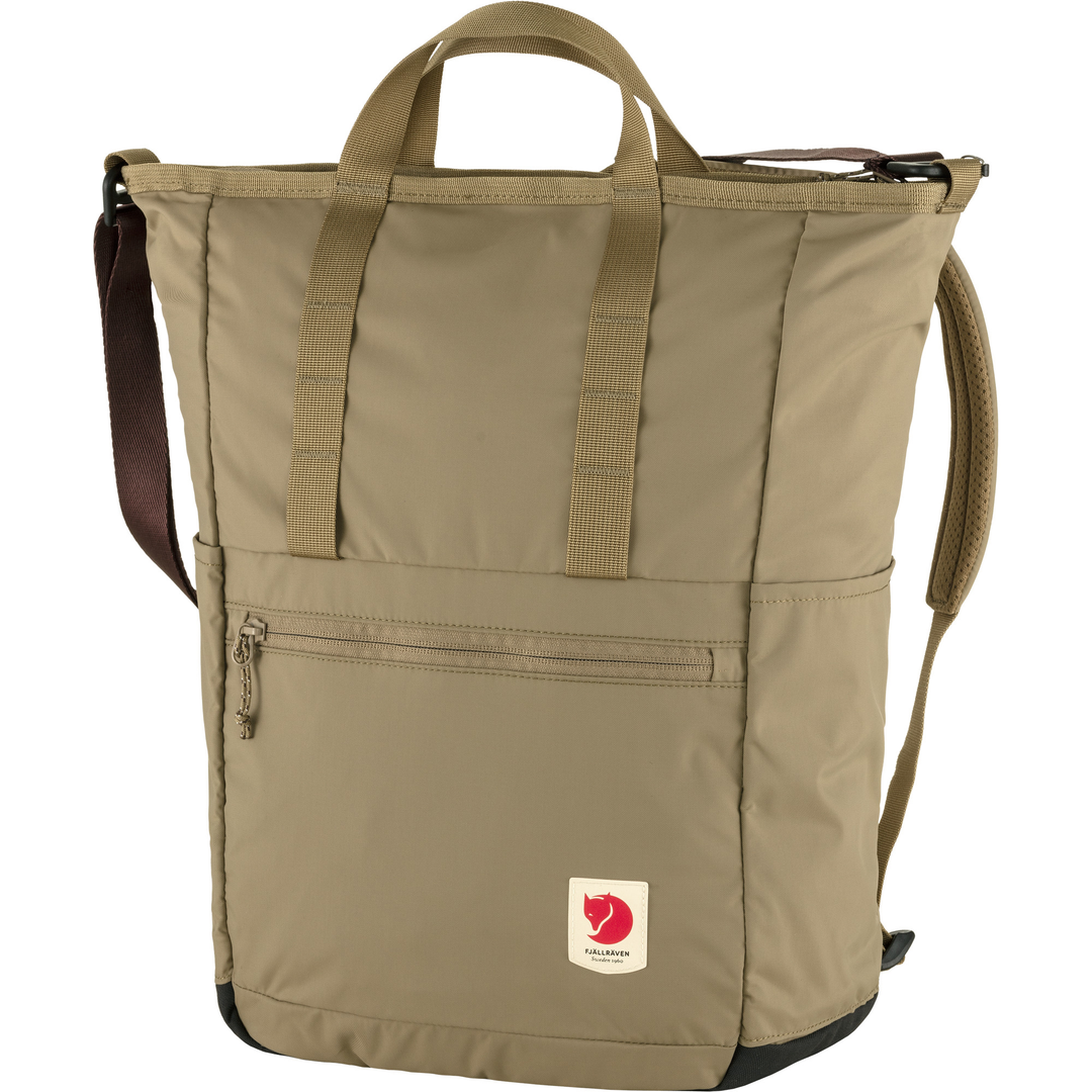 Lightweight and waterproof recycled polyamide High Coast Totepack with versatile handles and straps for daily use and travel.