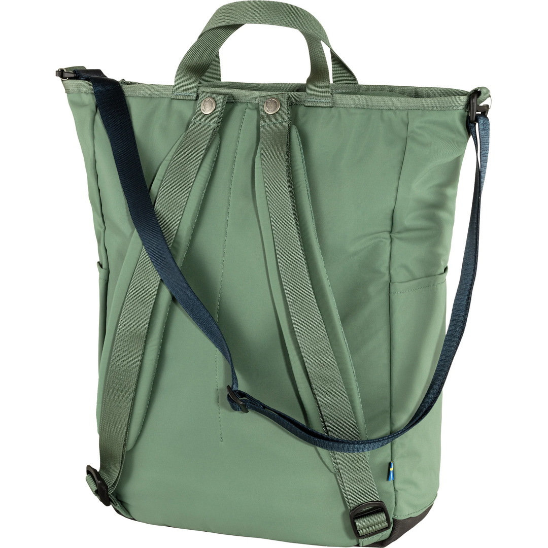 High Coast Totepack in recycled polyamide with flexible straps and multiple pockets.