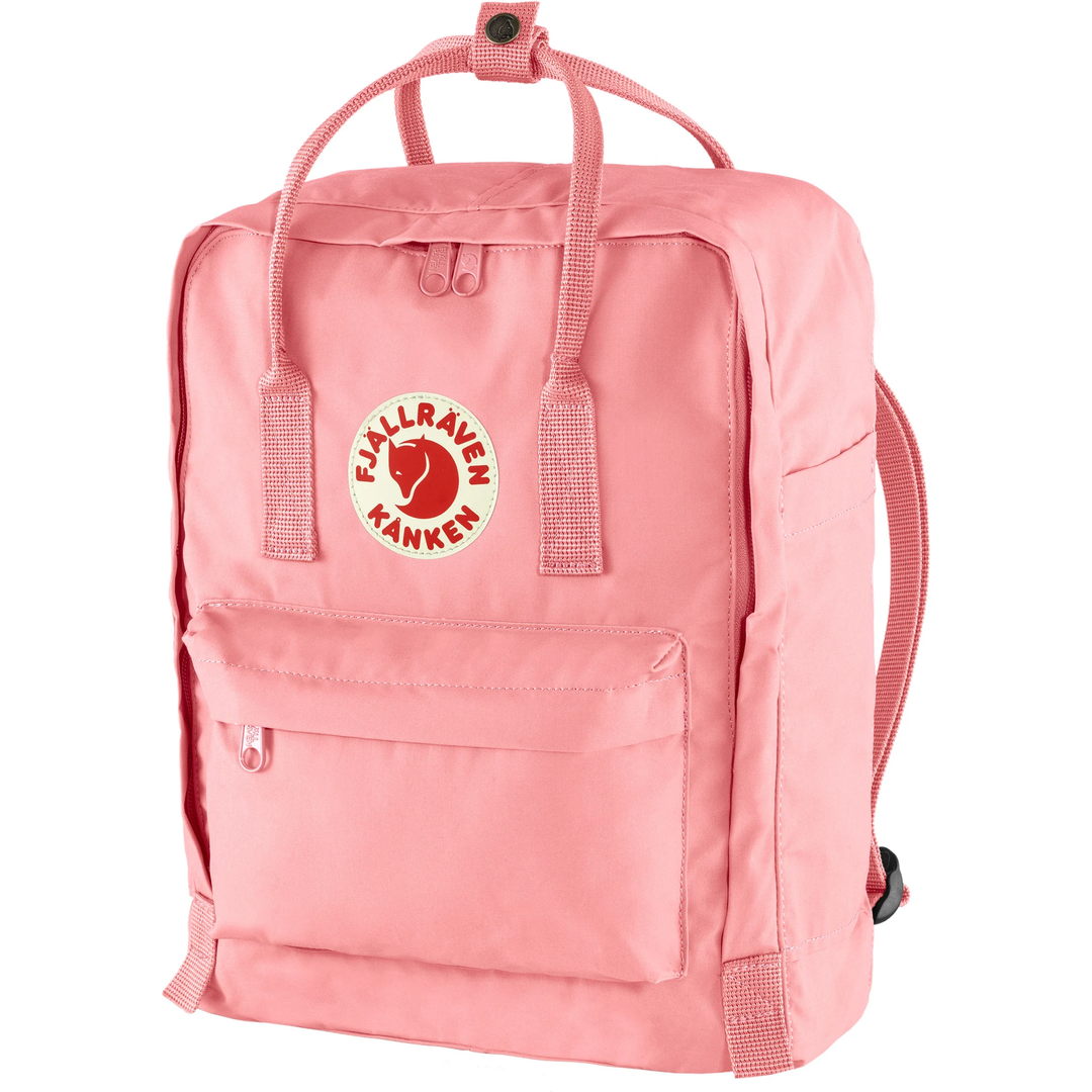 Zaino Kånken classico rosa resistente in Vinylon, tasche multiple, cuscino seduta rimovibile.