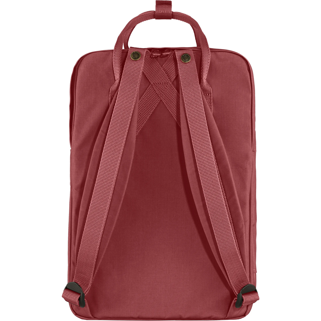 Kånken Laptop 15" backpack in Vinylon F fabric, backside view with padded straps.