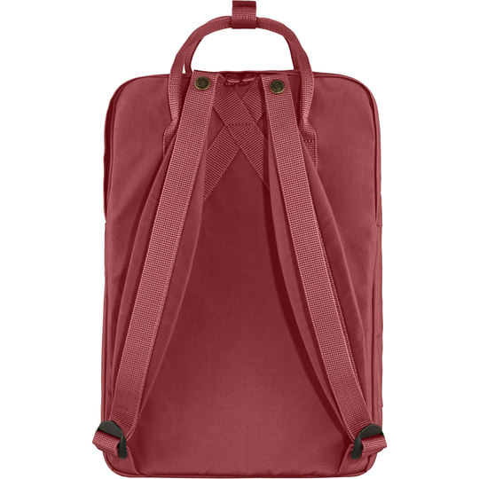 Kånken Laptop 15" backpack in Vinylon F fabric, backside view with padded straps.