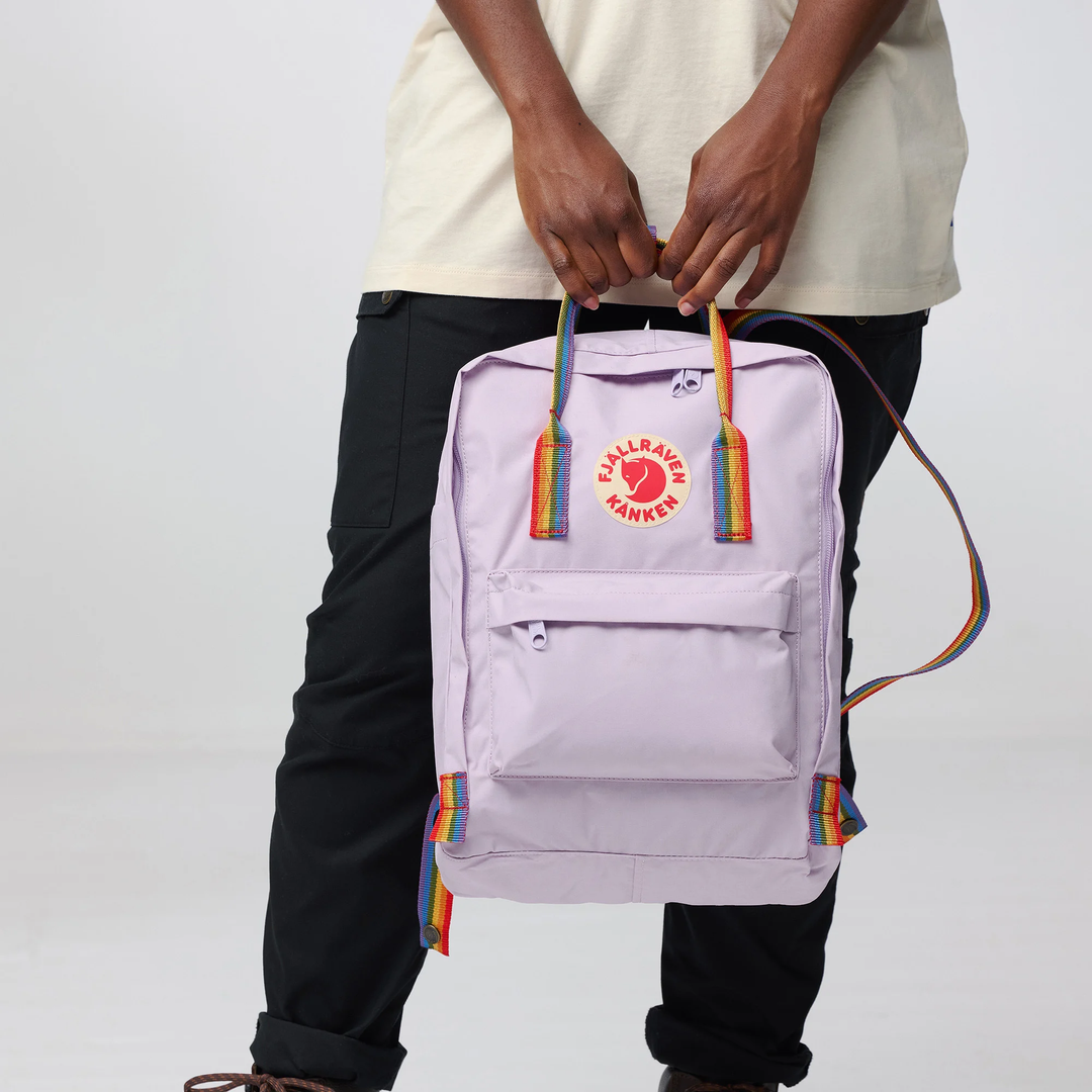 Kånken Rainbow backpack with rainbow straps, special edition.