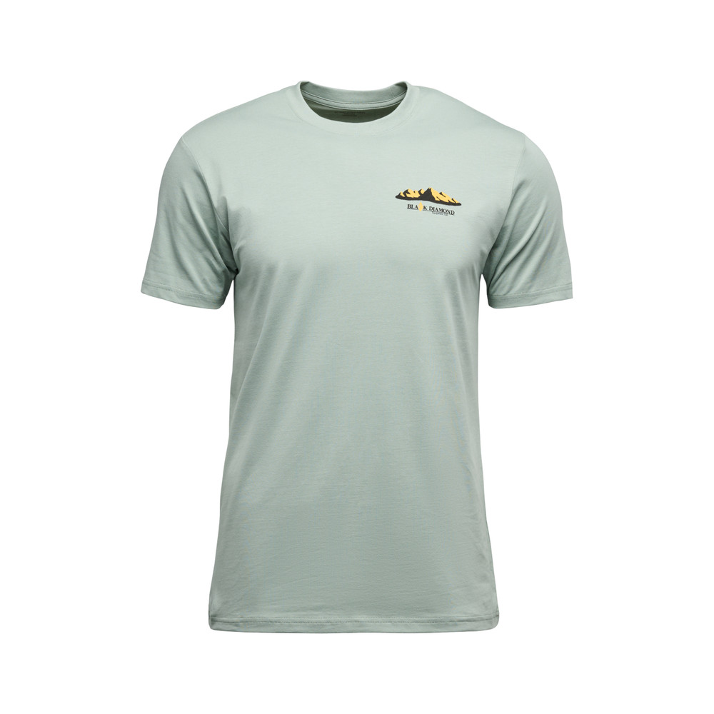 T-shirt M Mountainscape SS in cotone biologico elasticizzato con design mountainscape performante