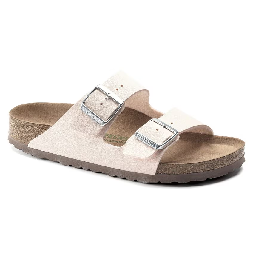 Sandalo Arizona Vegan Birkibuc in Birko-Flor® nabuk con plantare anatomico in sughero e lattice, calzata stretta.