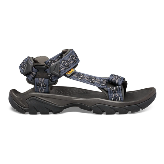 M Terra FI 5 Universal sandal with quick-drying REPREVE® polyester, durable rubber sole, and adjustable strap.