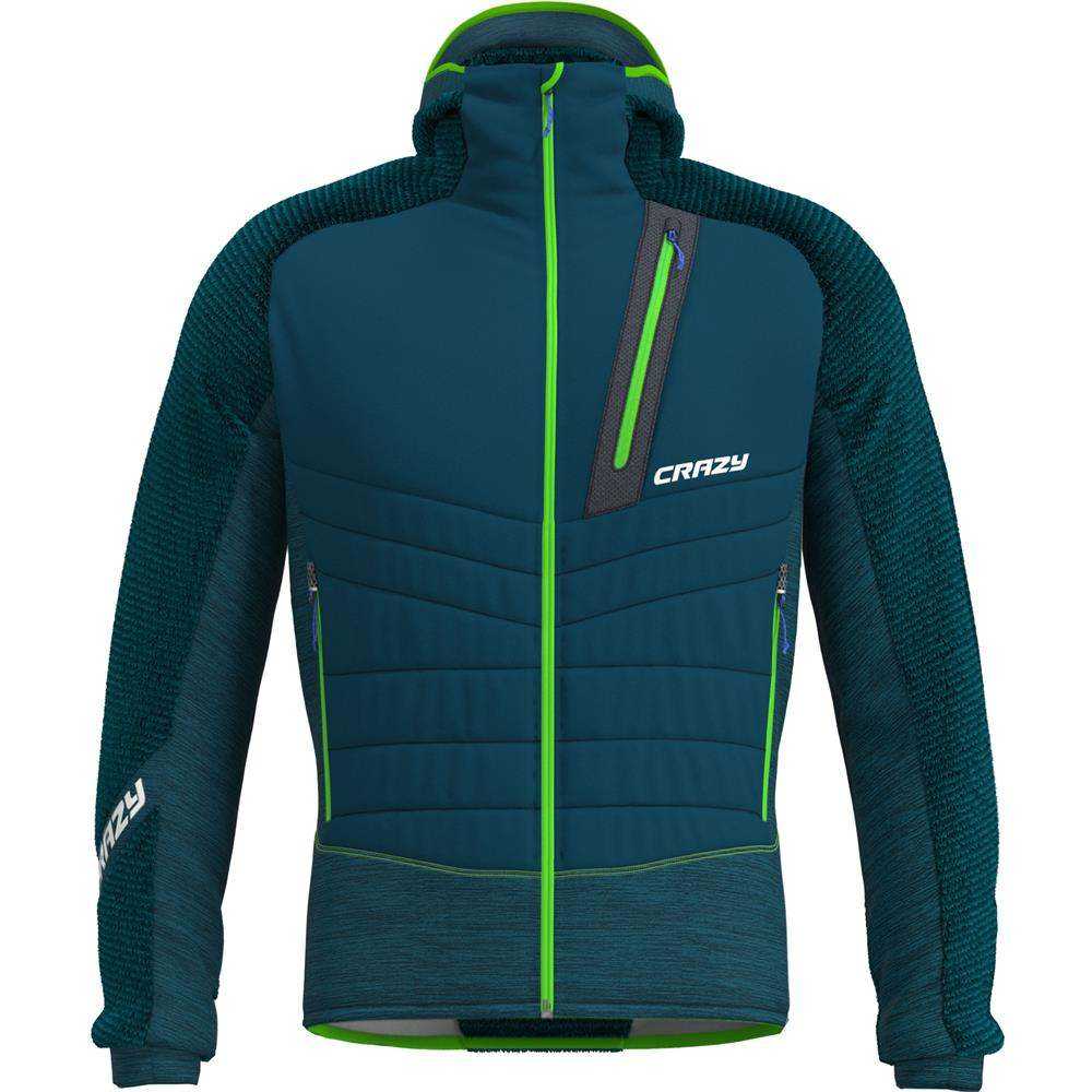 Giacca ibrida calda con cappuccio in pelliccetta e pannelli in nylon idrorepellente