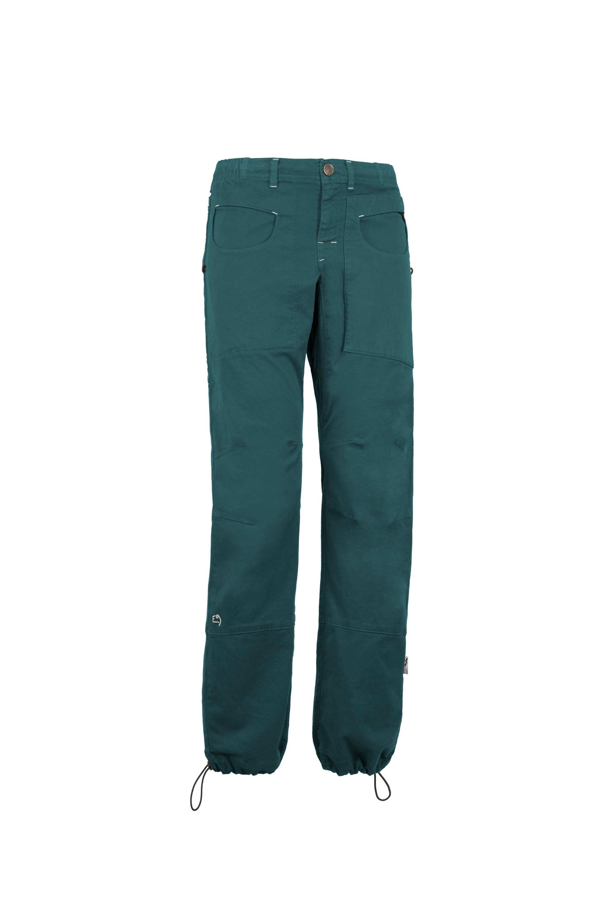 Pantaloni da outdoor slim in cotone biologico con inserti gabardine e vita regolabile, made in Italy