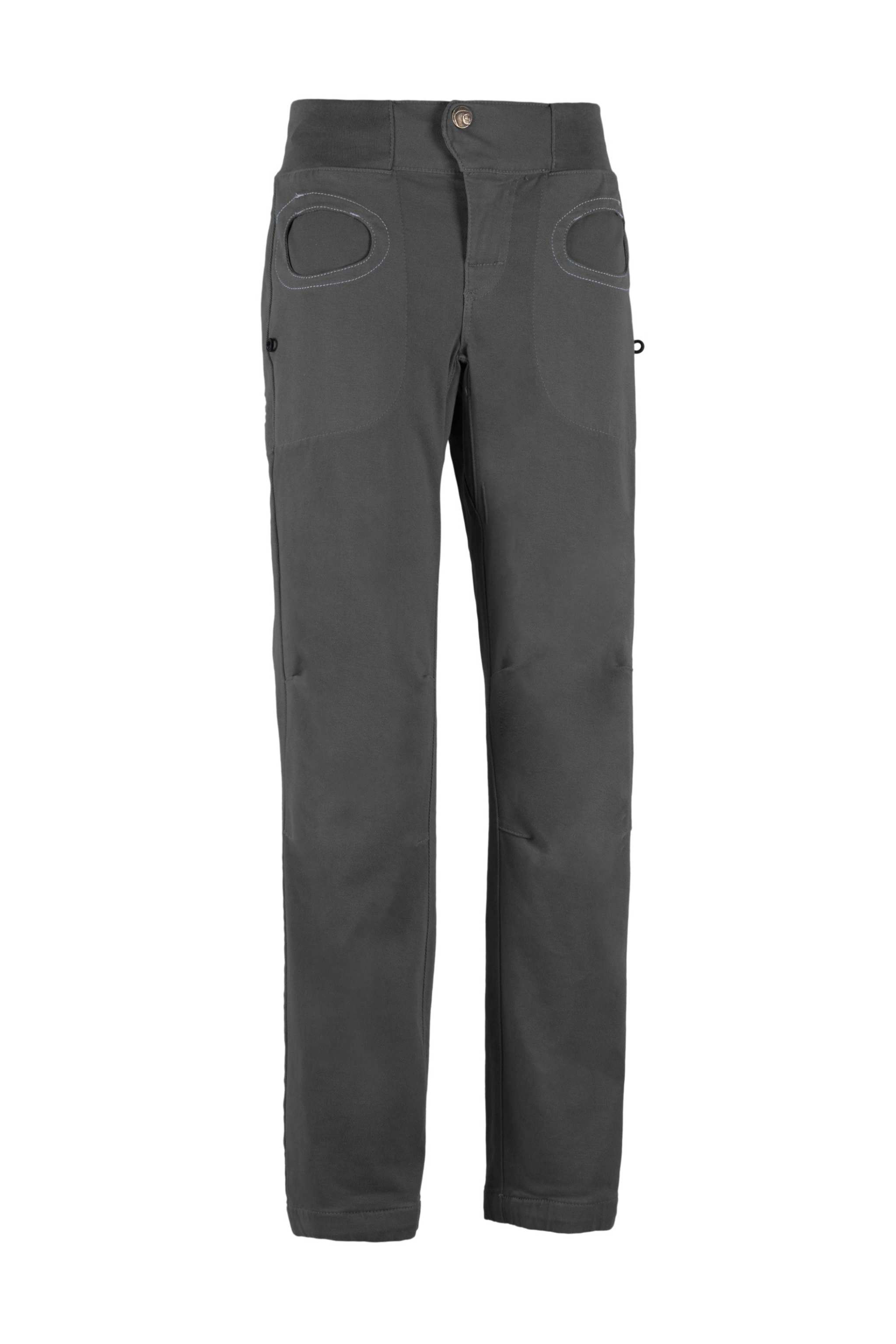 Pantaloni Onda Rock da outdoor in cotone bio e lyocell colore Ash con fascia elastica e dettaglio ricamato