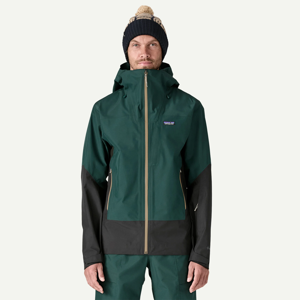 Giacca shell tecnica impermeabile traspirante per neve con cappuccio regolabile e tasche con zip impermeabili