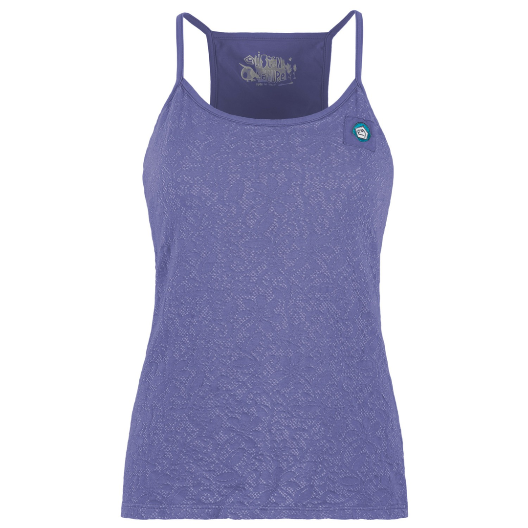 Canotta in cotone biologico ALYA con reggiseno integrato e stampa all-over, Made in Italy.