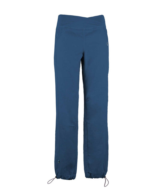 Pantaloni outdoor e climbing in lino e cotone biologico con tasche in pizzo sangallo e vita elasticizzata, design slim fit made in Italy