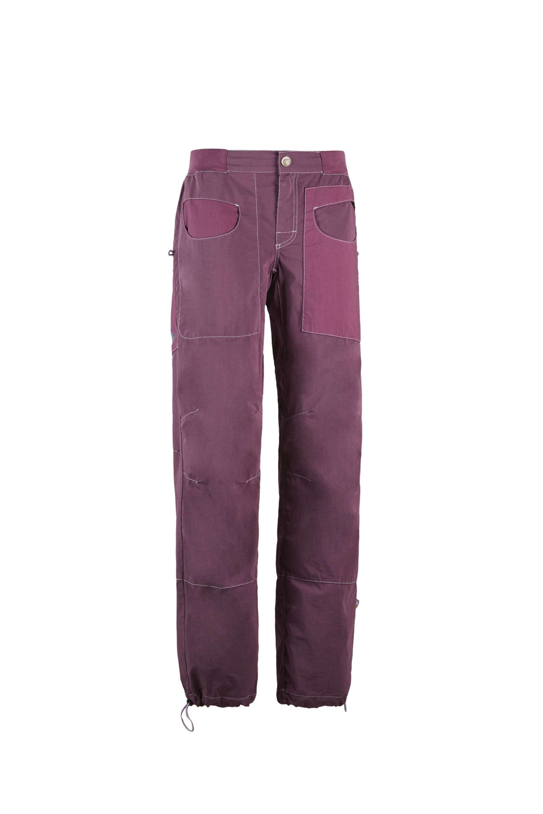 Pantaloni outdoor e climbing in popeline tecnico con cotone biologico, tasche a contrasto e vita regolabile