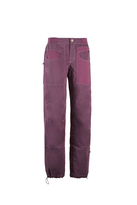 Pantaloni outdoor e climbing in popeline tecnico con cotone biologico, tasche a contrasto e vita regolabile