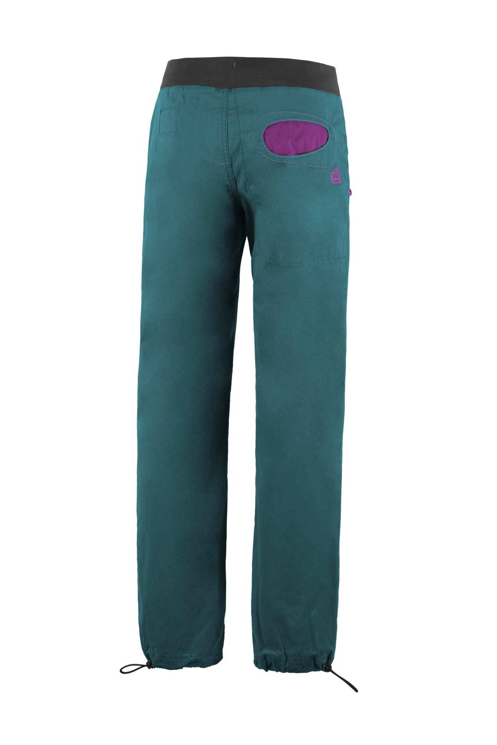 Onda Story pantaloni outdoor elasticizzati in cotone biologico con tasche a contrasto e vita regolabile, slim fit per arrampicata e outdoor