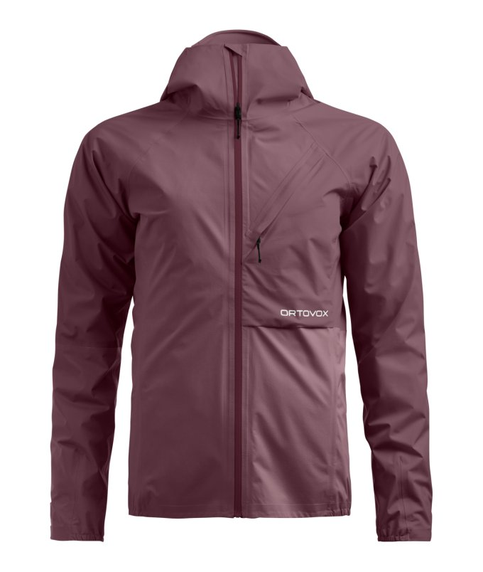 Ortovox Trace 2.5L Jacket W lightweight waterproof women's mountain jacket with breathable 2.5L shell and merino wool hood insert