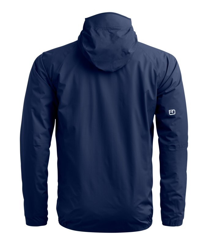Ortovox Trace 2.5L Jacket M lightweight waterproof alpine shell jacket with adjustable hood and merino wool detailing