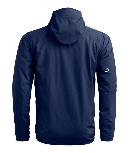 Ortovox Trace 2.5L Jacket M lightweight waterproof alpine shell jacket with adjustable hood and merino wool detailing