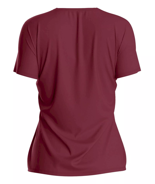 Ortovox 120 Cool Tec women's red Malbec technical mountain t-shirt with Merino wool and TENCEL™ for outdoor activities