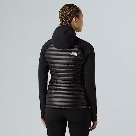 Women’s Summit Breithorn Lt Hybrid Hoodie with ProDown 800 insulation and water-repellent finish for alpine climbing