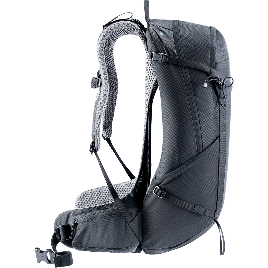 Deuter Futura 29 EL hiking backpack with ventilated mesh back, chest straps, and rain cover for daily excursions
