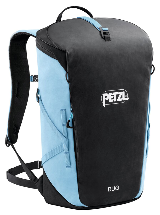 Bug climbing backpack with 18L capacity, ergonomic design, padded straps, and multiple compartments for daily use and long climbs