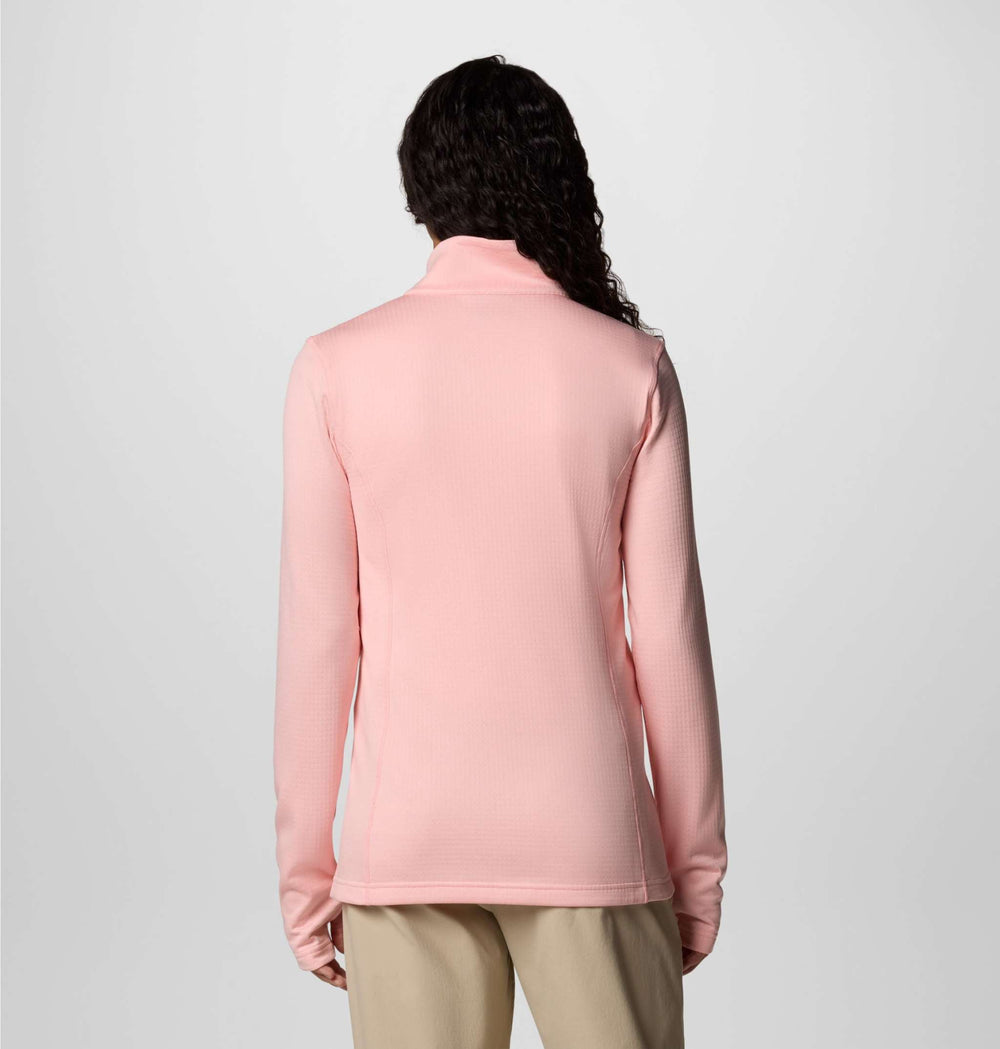 Women's W Park View™ Grid Fleece full zip jacket with thumbholes and chin guard for hiking