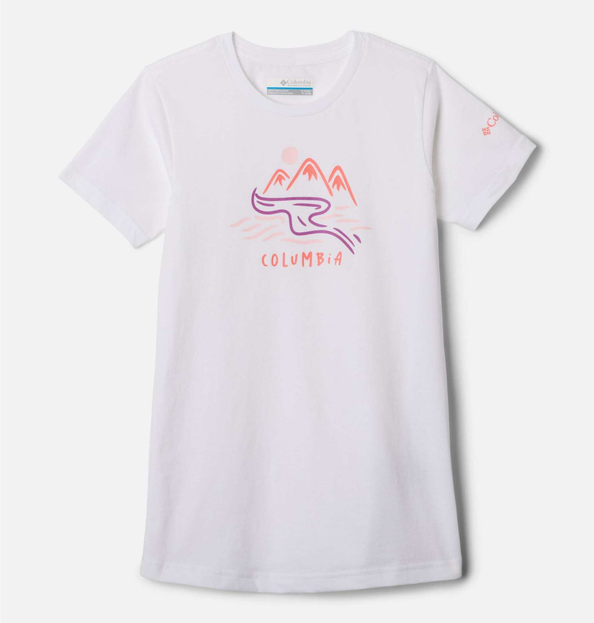 Youth Girls Mission Lake cotton t-shirt with logo on the chest, ideal for casual and water use