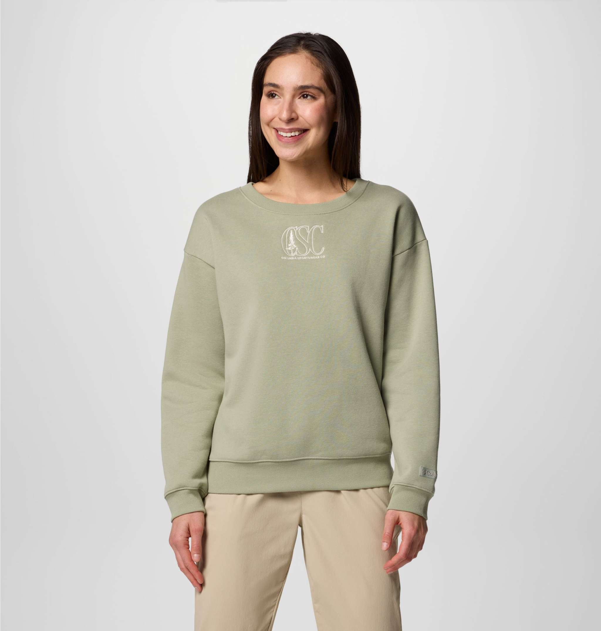 Felpa da donna Columbia Women's Meridian Creek™ Crew con collo, polsini e fondo a coste, design casual e comfort in cotone e poliestere.