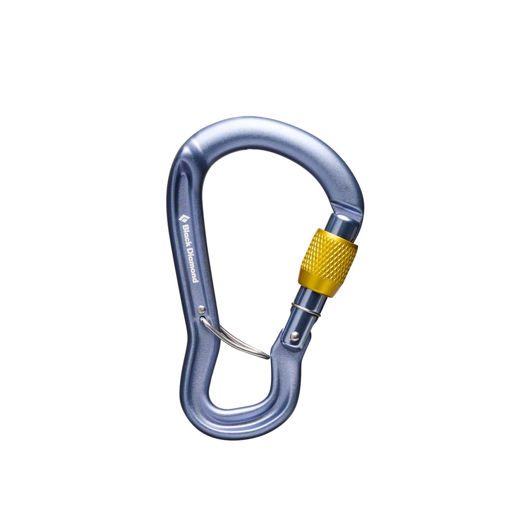 Black Diamond GridLock Screwgate carabiner with innovative anti-rotation design for climbing safety