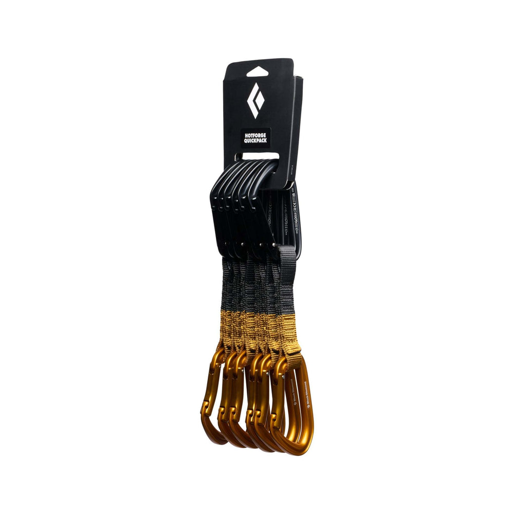 Confezione sei rinvii Hotforge Quickpack 12 cm con moschettoni lega dritta e curva leggeri e resistenti.