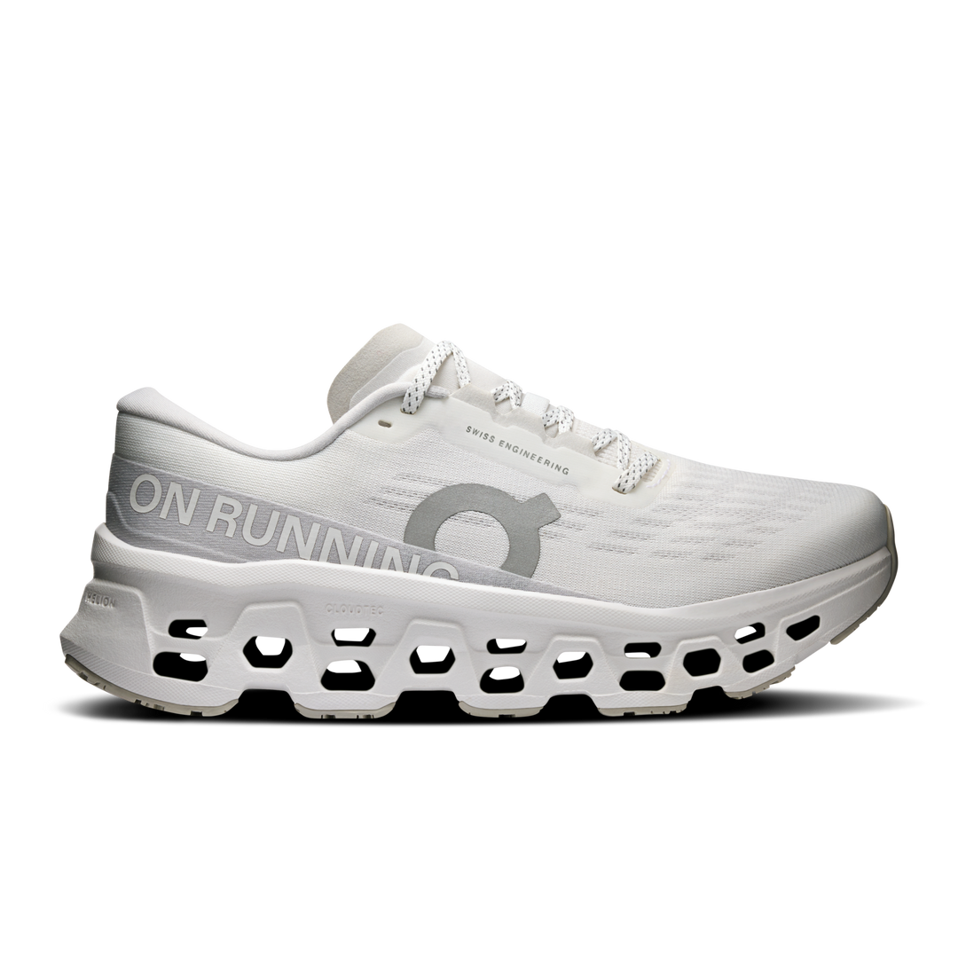 Sneakers Cloudmonster 3 W bianche e grigie con lacci bianchi
