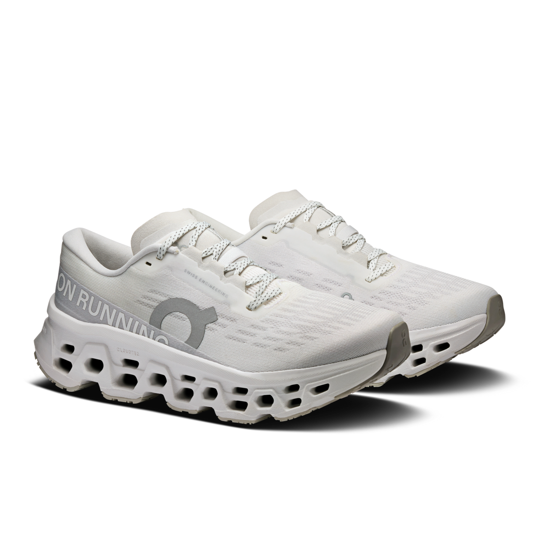 Sneakers Cloudmonster 3 W bianche con design modernizzato e suola spessa