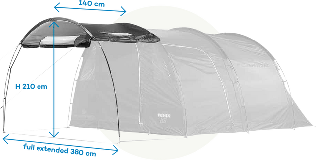 Canopy 6 posti per esterno con struttura robusta e copertura resistente