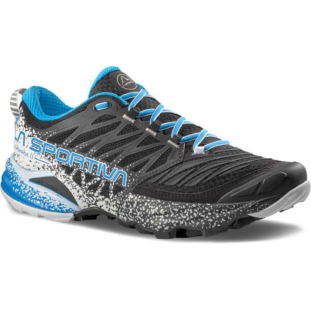 Akasha II mountain running shoe with super cushioned sole and breathable slip-on upper for ultra-distance endurance